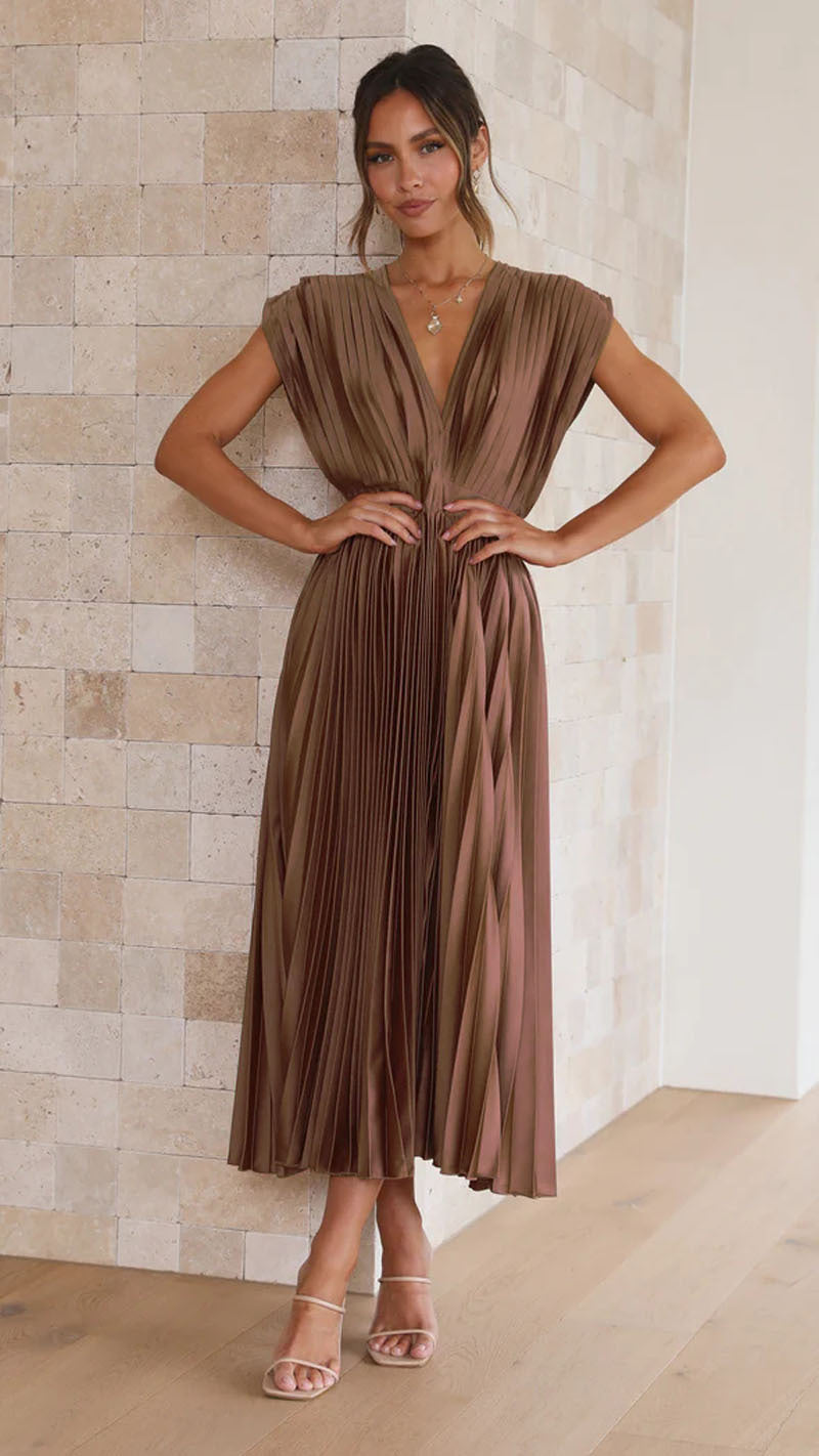 Robe Sexy Plissée Décontractée Sans Manches