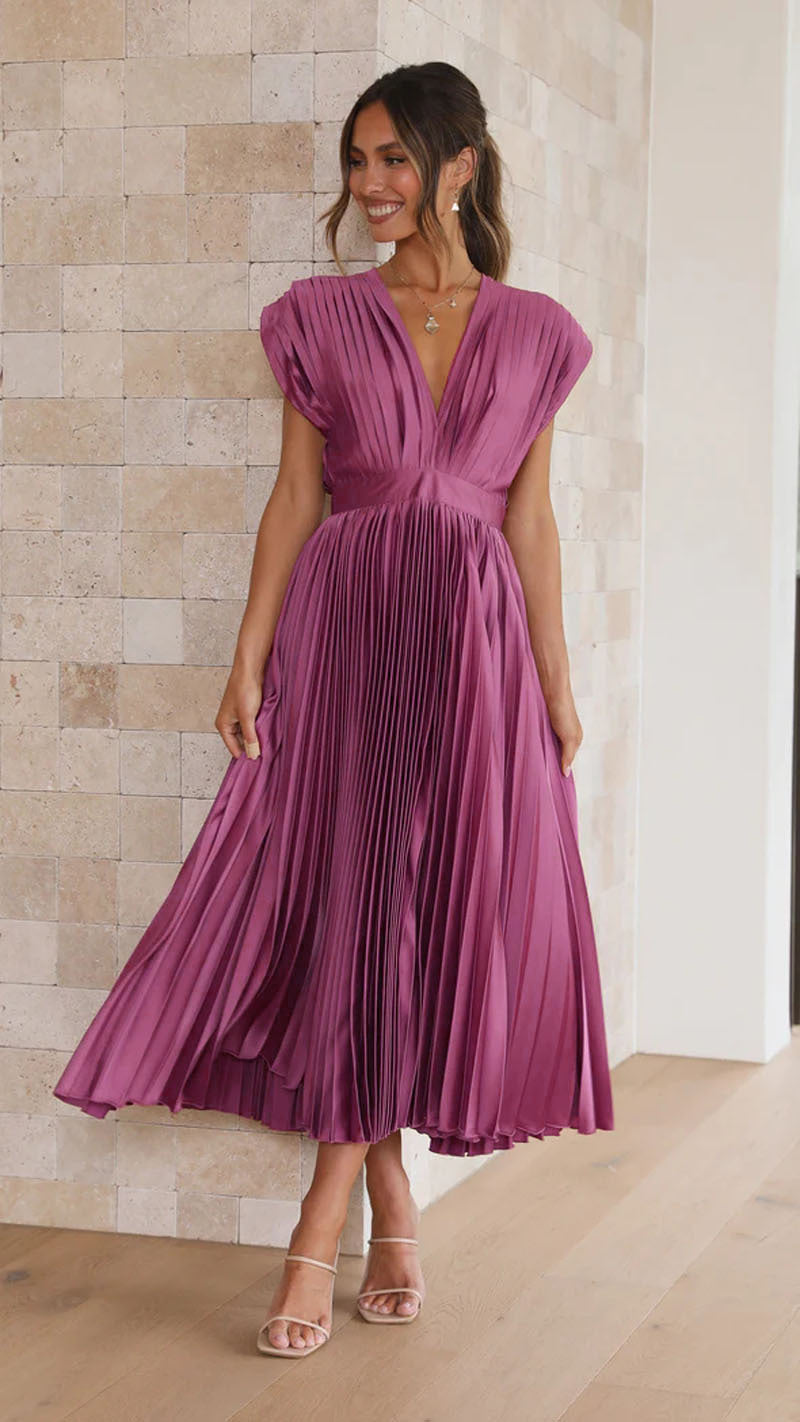 Robe Sexy Plissée Décontractée Sans Manches