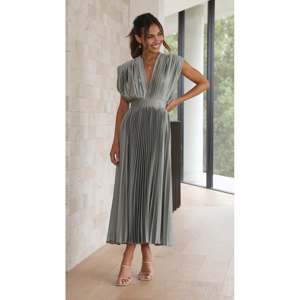 Robe Sexy Plissée Décontractée Sans Manches