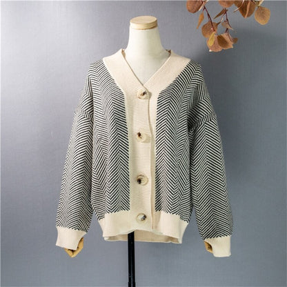 Cardigan Rayé en Tricot