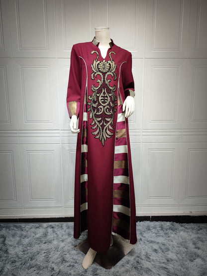 Robe Longue Élégante à Broderie - Raffinement