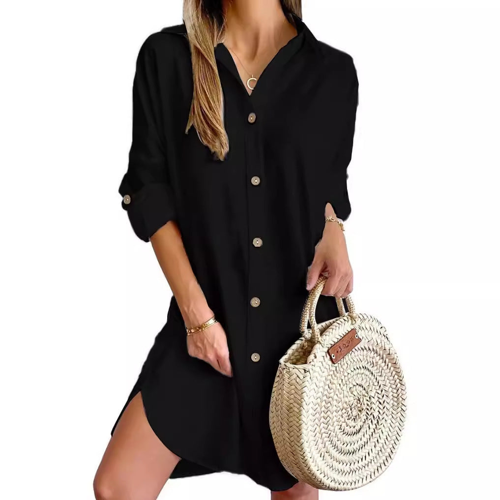 Robe Chemise à Manches Longues