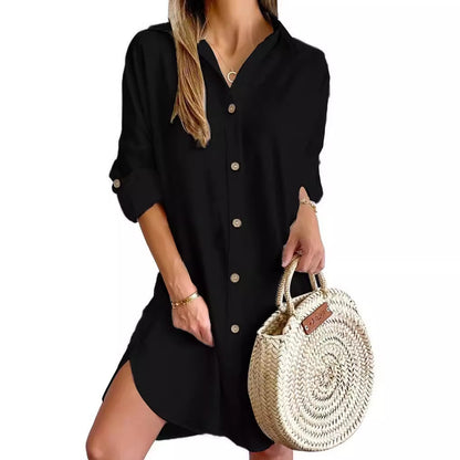 Robe Chemise à Manches Longues