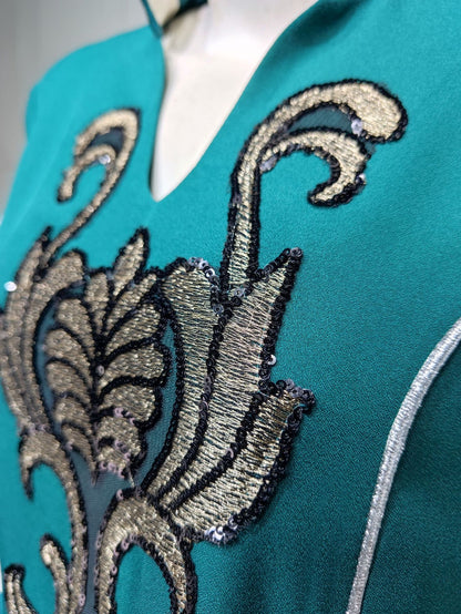 Robe Longue Élégante à Broderie - Raffinement