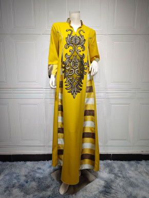Robe Longue Élégante à Broderie - Raffinement