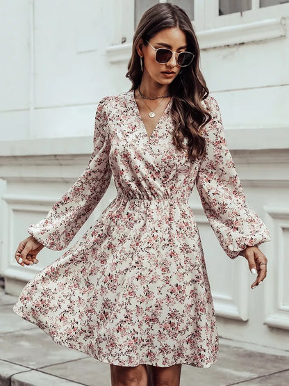 Robe Élégante Imprimée - Manches Longues