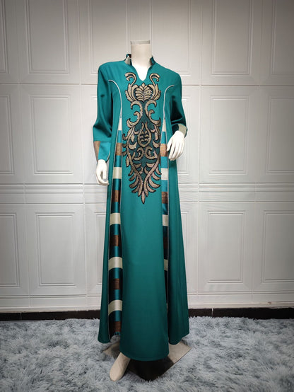 Robe Longue Élégante à Broderie - Raffinement