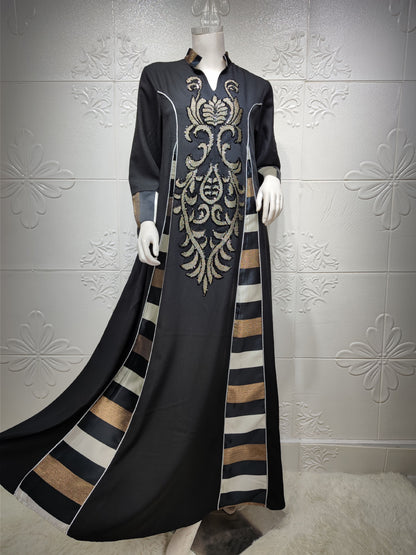 Robe Longue Élégante à Broderie - Raffinement