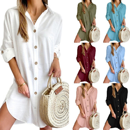Robe Chemise à Manches Longues