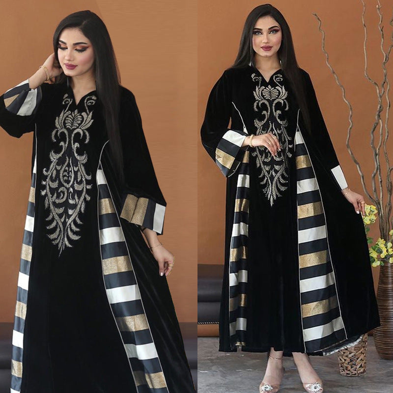Robe Longue Élégante à Broderie - Raffinement